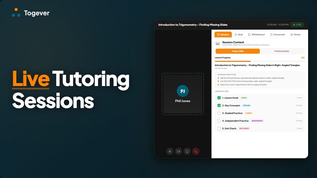 How to Run a Live Online Tutoring Session | Togever Tutorial